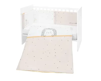 Set lenjerie de pat 2 piese Kikka Boo EU Style 70 x 140 cm Hedge Hugs