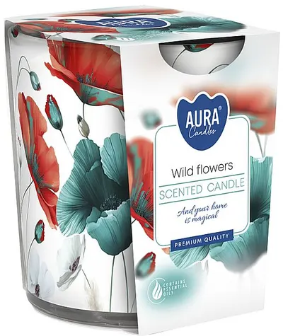 Lumânare parfumată Bispol Aura - Wild Flowers, 100 g