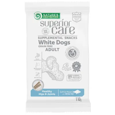 Nature's Protection Superior Care Hips Joints, peste alb, recompense pentru caini adulti, 110 g