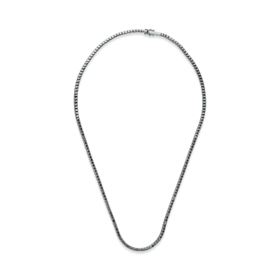 Colier tennis din aur negru cu diamante negre de 2.2ct