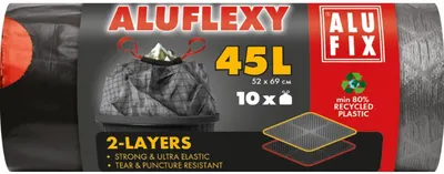 Saci de gunoi cu legături ALUFIX - Aluflexy, 45 l, 10 buc