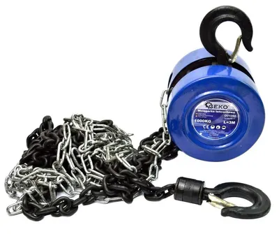 Lebădă manuală cu lanț Geko - Premium, G01095, 1000 kg, 3 m