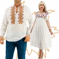 Set Cuplu Traditional 410 Camasa Traditionala si Rochie Traditionala