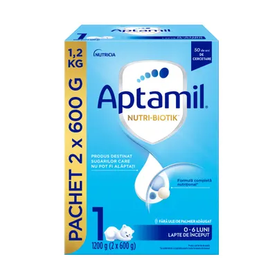 Lapte de inceput pentru 0-6 luni NUTRI-BIOTIK 1, 1200g, Aptamil