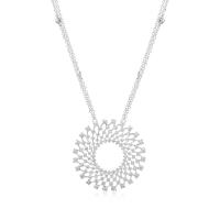 Lant cu pandantiv din aur alb cu diamante de 2.04ct