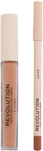 Makeup Revolution Set de buze - Ruj și creion Lover, 3 ml + 1 g