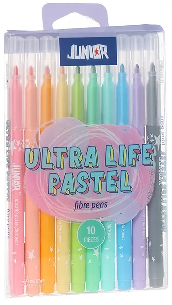 Set carioci Junior - Ultra life, 10 10 culori pastelate