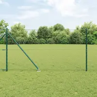 vidaXL Gard hexagonal cu stâlp 100 x 1,4 m Oțel cu strat de PVC Verde
