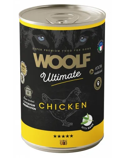 WOOLF Ultimate Adult Dog Chicken with Sage 400g hrană umedă câini pui cu salvie 400g
