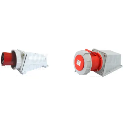 Pachet Industrial IP67 Trifazat Puternic: Fisa Aparenta si Priza Aparenta, 63A, 400V, 3P+N+E - Conexiuni Extreme si Sigure