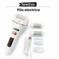Set Pila electrica pentru talpi si calcaie, NewEvo, Display digital LED, Acumulator 1200 mAh, Incarcare USB, Impermeabil, 2 viteze, 2400 rot min, 3