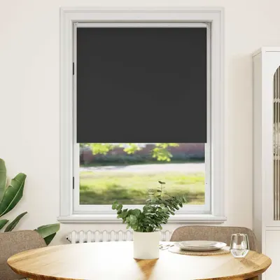 vidaXL Jaluzea opacă 124,4x175 cm, lățime material 120 cm, negru