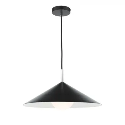 Lampa suspendata Apex 1 Light Single Pendant Matt Black Polished Chrome