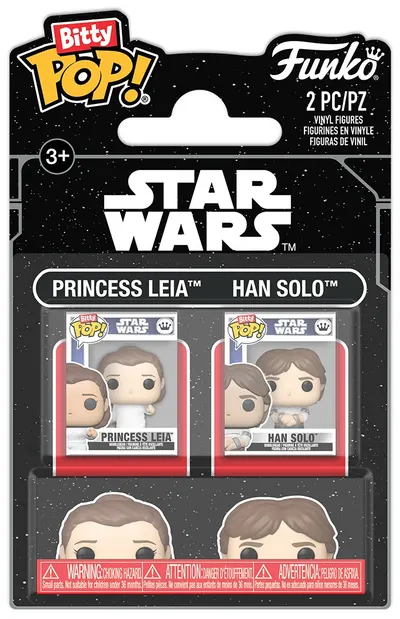 Set de figurine mini Funko Bitty POP! Movies: Star Wars - Princess Leia & Han Solo