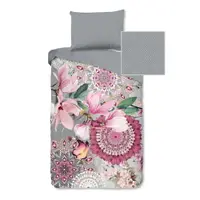 Lenjerie de pat roz/gri din flanelă 140x200 cm – HIP