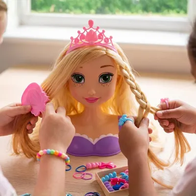 Set prințesă barbie blondă pentru coafat, 9 piese