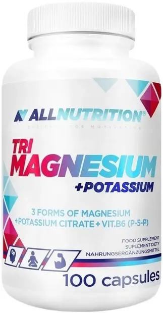 Tri Magnesium + Potassium, 100 capsule, AllNutrition