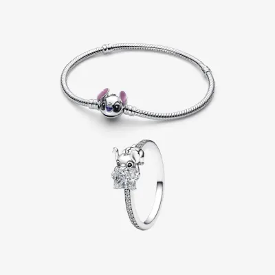 Set bijuterii Inel si Bratara Stitch Cu Argint