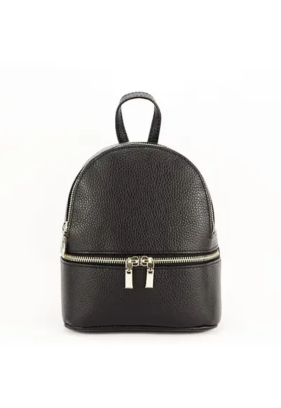Rucsac din piele naturala negru Ana 122 10227 - Negru