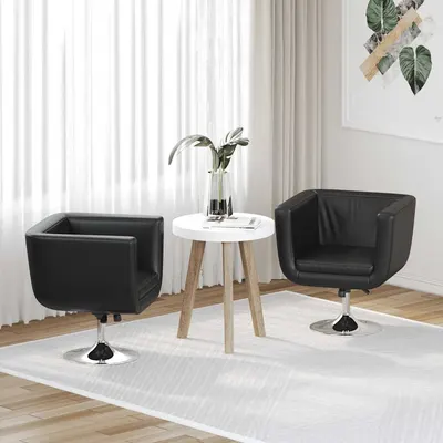 vidaXL Scaune de bar, 2 buc., piele artificială, negru