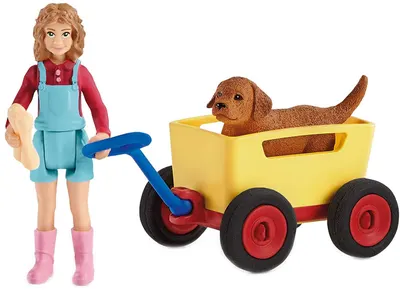 Set figurine Schleich Farm Life - Fetita cu caine si carucior