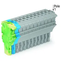 1-conductor female plug; 2.5 mm²; 15-pole; 2,50 mm²; green-yellow, blue, gray