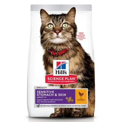 Hrana uscata pisici, Hill's SP Feline Adult Skin and Stomach Chicken 1.5 kg 1.5kg