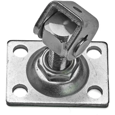 Balama reglabila M12 pentru porti batante si porti mici, placa 75x55 mm, zincata