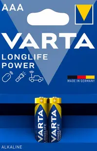 Baterii alcaline VARTA - Longlife Power, AAA, 2 buc.