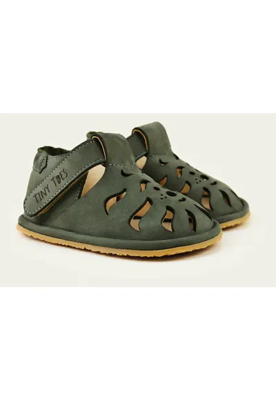 Sandale Barefoot din piele naturala - Feliks - Verde - Verde