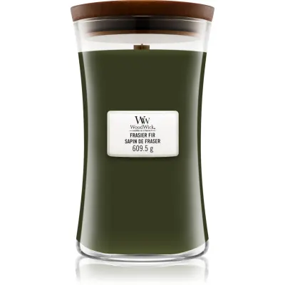 Woodwick Frasier Fir lumânare parfumată cu fitil din lemn 609.5 g