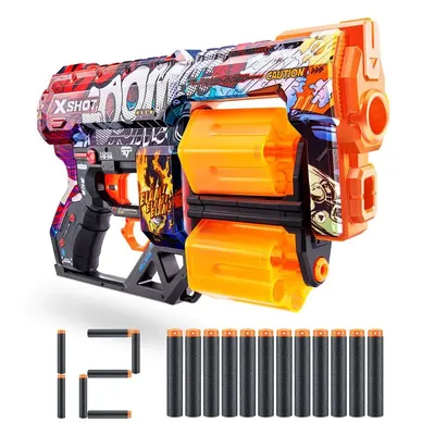 Blaster X-Shot Skins Dread cu 12 proiectile moi