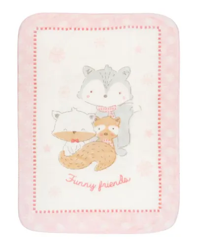 Paturica moale Super Soft 110 x 140 cm Funny Friends Pink