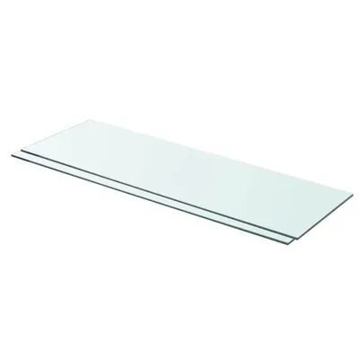 vidaXL Rafturi, 2 buc., 80 x 25 cm, panouri sticlă transparentă