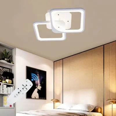 Lustra Led Patrate 50w cu 2 Brate 3 Culori+ir 550mm X 115mm