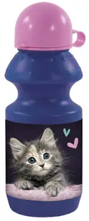 Sticlă Derform Cleo&Frank - Pisica, Albastra, 330 ml