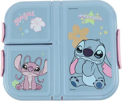 Cutie pentru mâncare GIM Stitch - Cu 3 compartimente, 800 ml