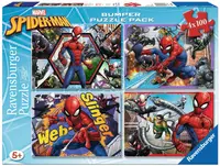Puzzle Ravensburger 4 de cate 100 piese - Spiderman