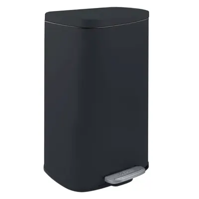 Coș de gunoi negru mat cu pedală din oțel 50 l Akira – Spirella