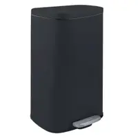 Coș de gunoi negru mat cu pedală din oțel 50 l Akira – Spirella
