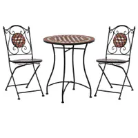 Gossi set de bistro mozaic, 3 piese, caramiziu, placa ceramica