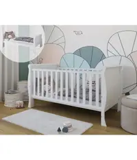 Patut evolutiv Scarlet 2 in 1 pat bebe si pat prescolar, cu somiera reglabila si protectii pentru dentitie 140 x 70 cm