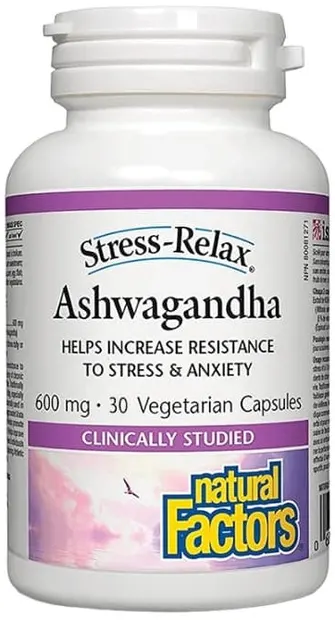 Stress-Relax Ashwagandha, 600 mg, 30 capsule, Natural Factors