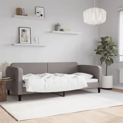 vidaXL Pat de zi, gri taupe, 90x200 cm, material textil