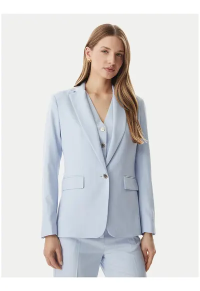Sacou dama - albastru - casual - poliester-viscoza