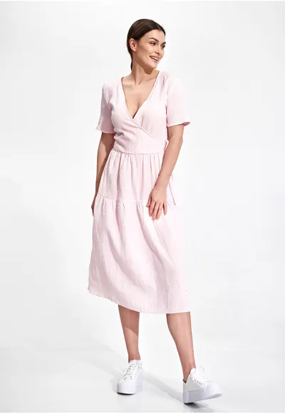 Rochie midi din bumbac de la - Roz