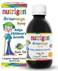Growmega Sirop pentru creșterea copiilor, portocală, 200 ml, Nutrigen