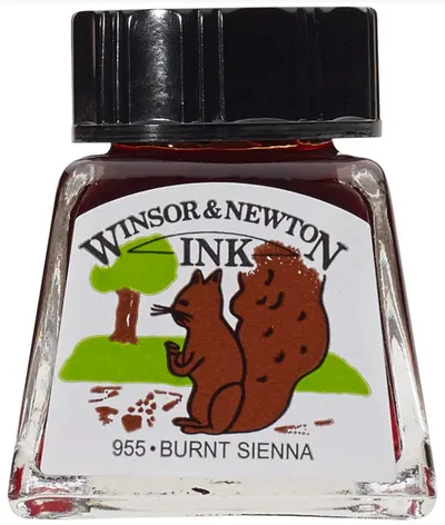 Cerneală de caligrafie Winsor & Newton - Siena arsă, 14 ml