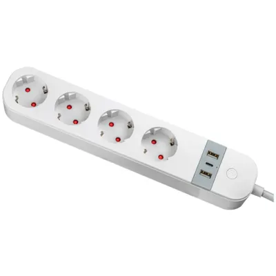 Prelungitor cu mai multe prize, inteligent (Smart) 4xSCHUKO, 2USBA, 1USBC, 240V, 16A, 3x1,5mm2, 1,5m