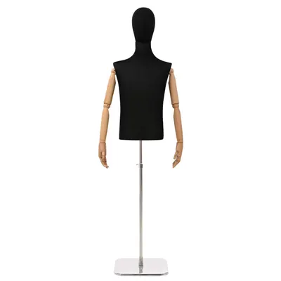 vidaXL Manechin ajustabil 170-218 cm cu bază Masculin PP Negru